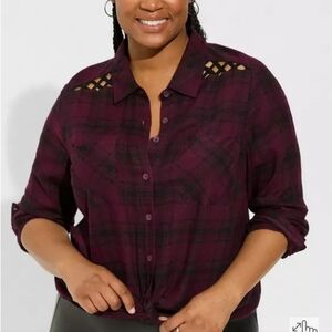 Dark purple flannel soft shirt